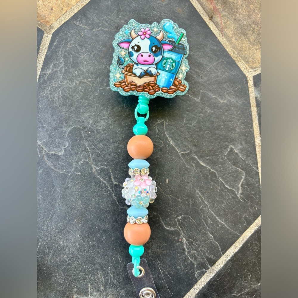Beaded badge reel